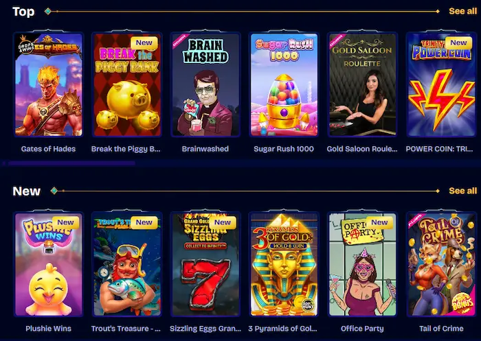 WishWin Casino games