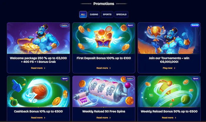 WishWin Casino bonuses