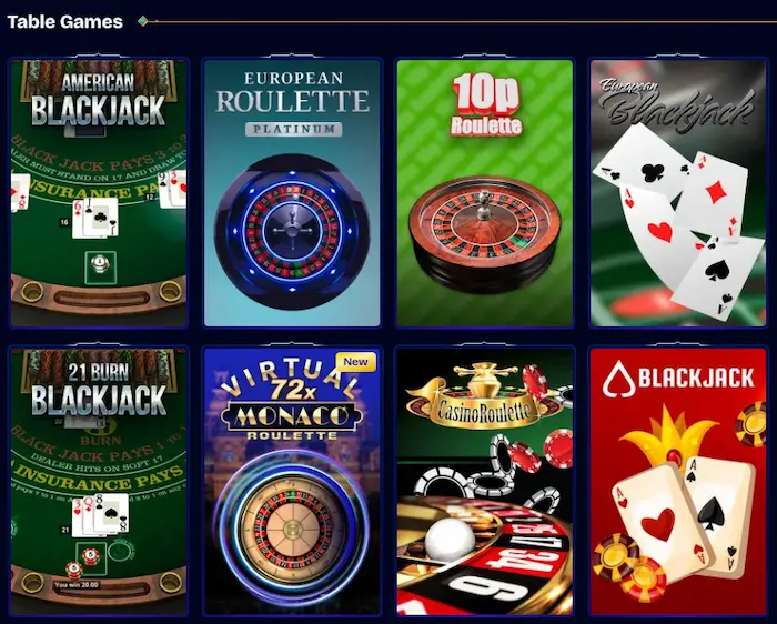 WishWin Casino table